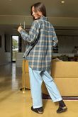 Patrick Plaid Brushed Cotton Shirt Teal